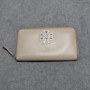 Tory Burch Grey Leather Continental Wallet